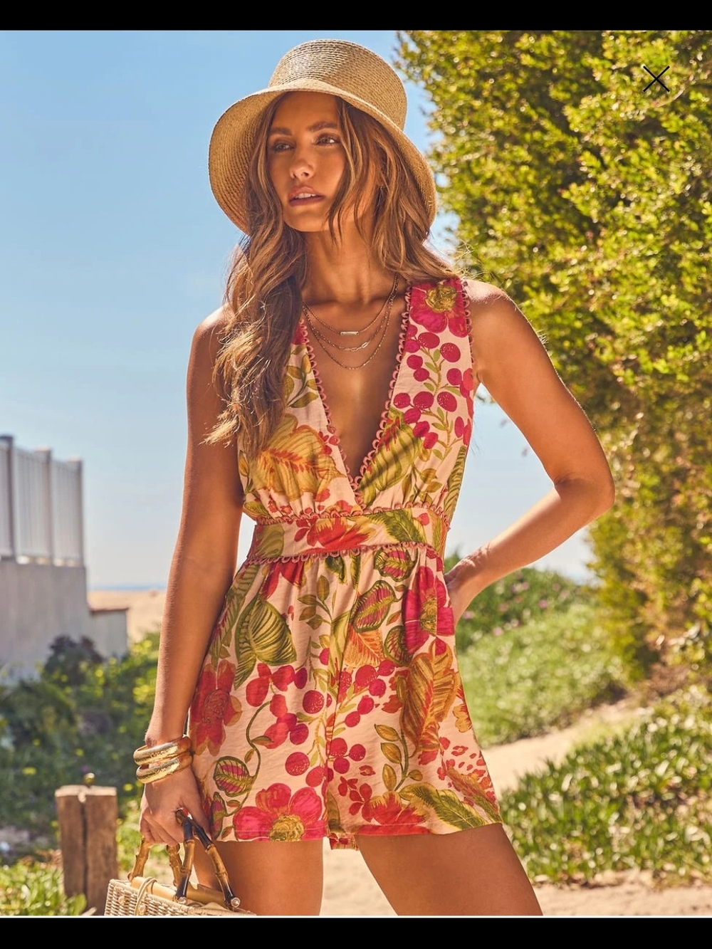 Tropicana Muse Tropical Fruit Print Romper - Tropical Print
